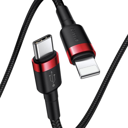 Câble de données et de charge USB-C - Lightning Baseus Cafule, 18W, 1m, Rouge CATLKLF-91