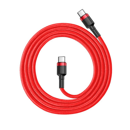 Câble de données et de charge USB-C - USB-C Baseus Cafule, 60W, 1m, Rouge CATKLF-G09