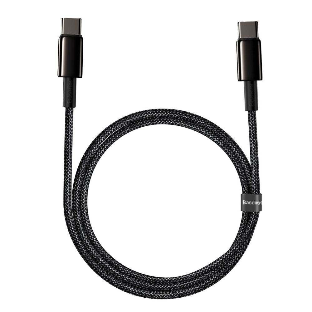 Câble de données et de charge USB-C - USB-C Baseus Tungsten Baseus Tungsten Gold, 100W, 1m, noir CATWJ-01 CATWJ-01