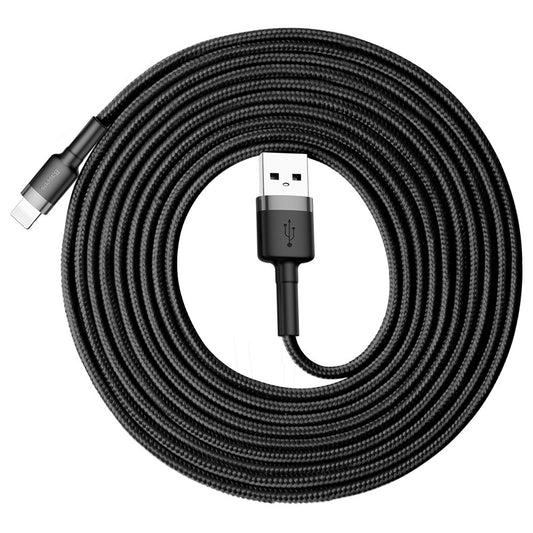 Câble de Données et de Charge USB-A - Lightning Baseus Cafule, 18W, 3m, Gris CALKLF-RG1