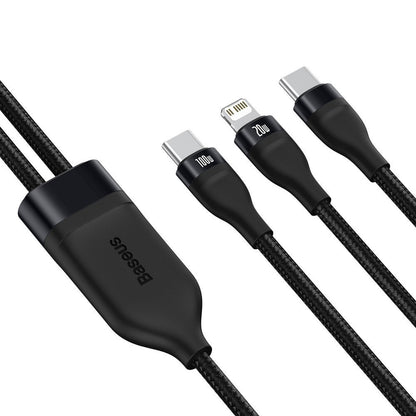 Câble de Données et de Charge USB-C - Lightning / USB-C Baseus Flash Series 2in1, 100W, 1.2m, Noir CA1T2-F01