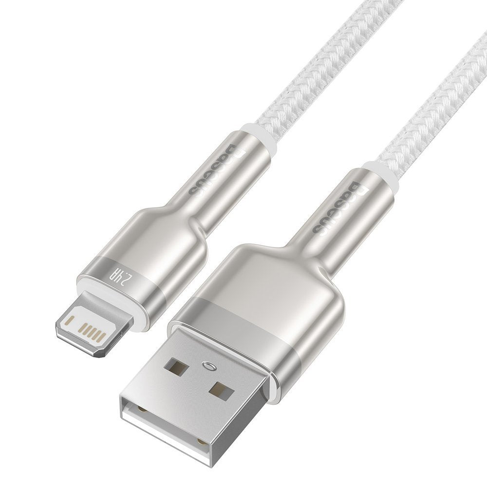 Câble de Données et de Charge USB-A - Lightning Baseus Cafule Metal Series, 18W, 2m, Blanc CALJK-B02