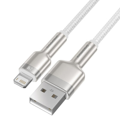 Câble de Données et de Charge USB-A - Lightning Baseus Cafule Metal Series, 18W, 2m, Blanc CALJK-B02