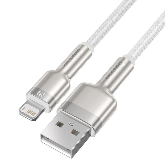 Câble de Données et de Charge USB-A - Lightning Baseus Cafule Metal Series, 18W, 2m, Blanc CALJK-B02