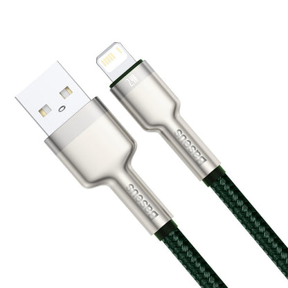 Câble de Données et de Charge USB-A - Lightning Baseus Cafule Metal Series, 18W, 1m, Vert CALJK-A06