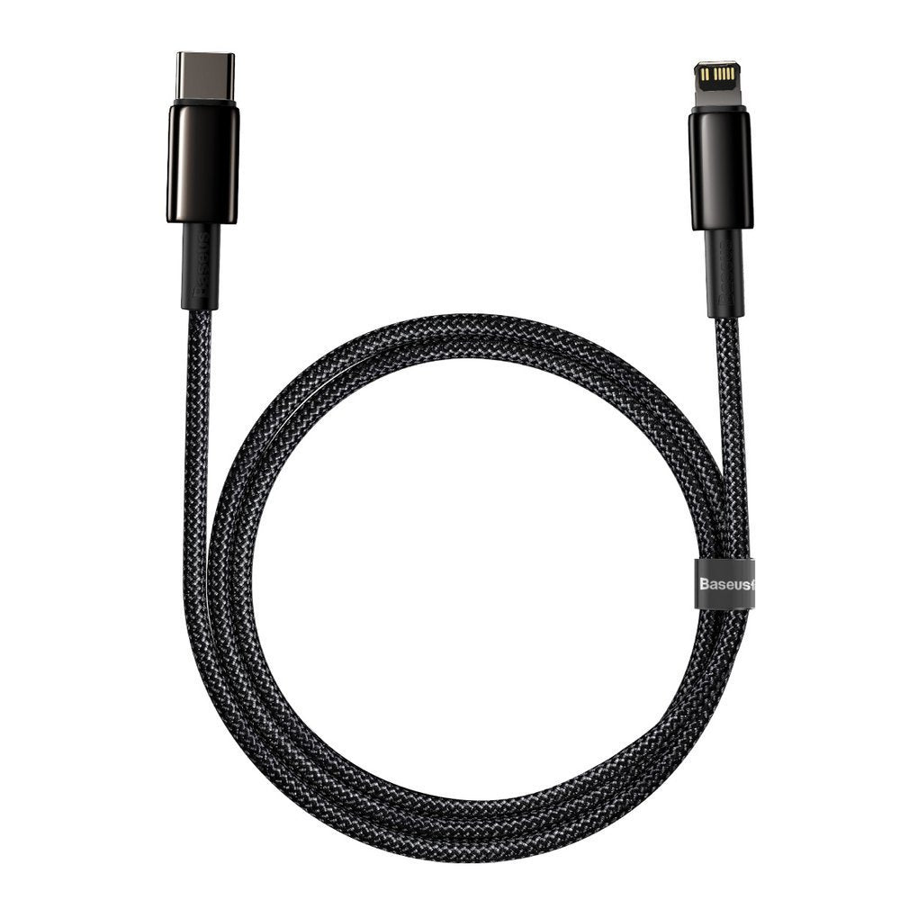 Câble de données et de charge USB-C - Lightning Baseus Tungsten Tungsten Gold, 20W, 1m, noir CATLWJ-01 CATLWJ-01