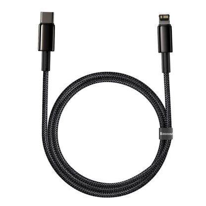 Câble de données et de charge USB-C - Lightning Baseus Tungsten Tungsten Gold, 20W, 1m, noir CATLWJ-01 CATLWJ-01