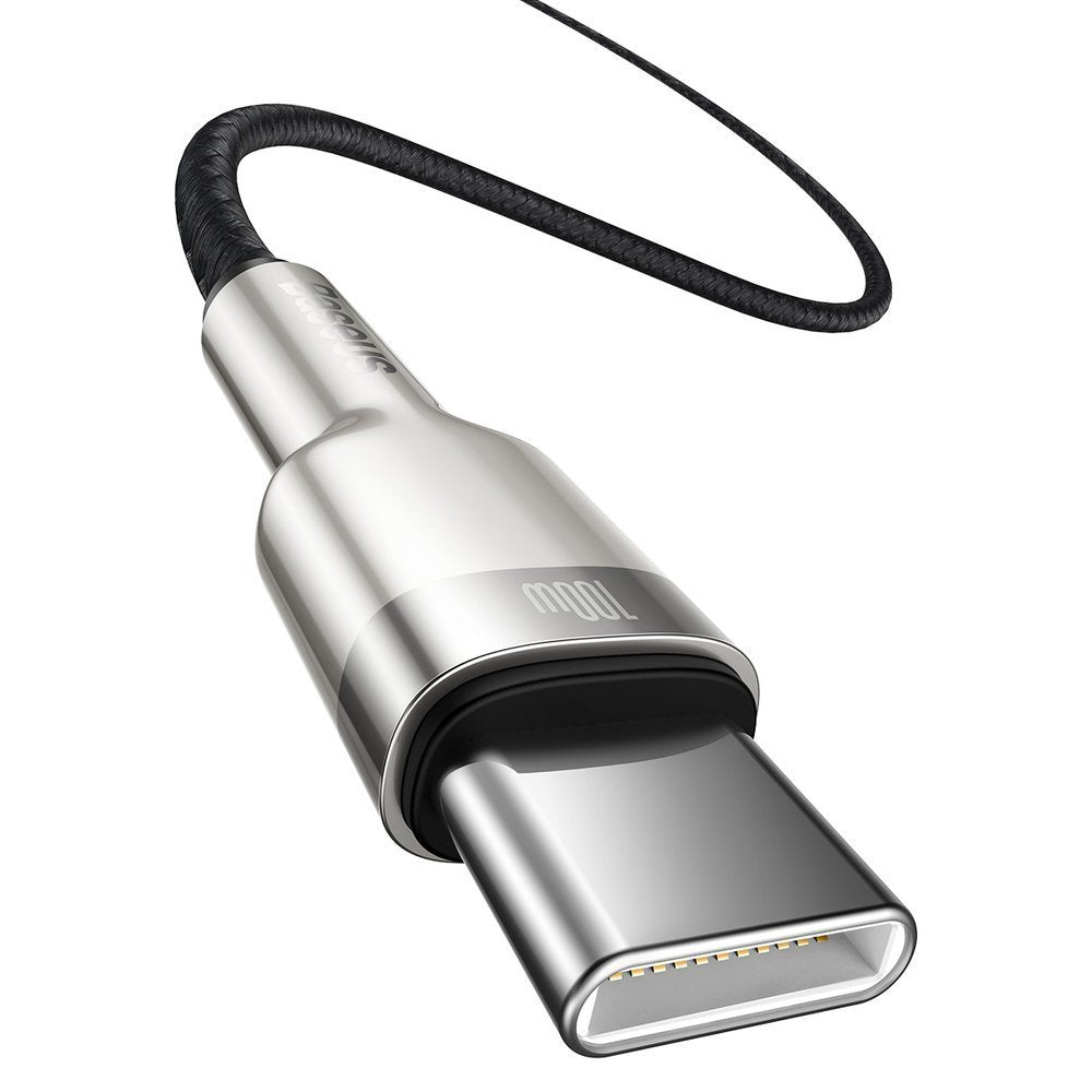 Câble de données et de charge USB-C - USB-C Baseus Cafule Metal Series, 100W, 1m, noir CATJK-C01