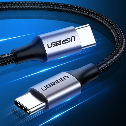 Câble de données et de charge USB-C - USB-C UGREEN US261, 60W, 1m, Gris