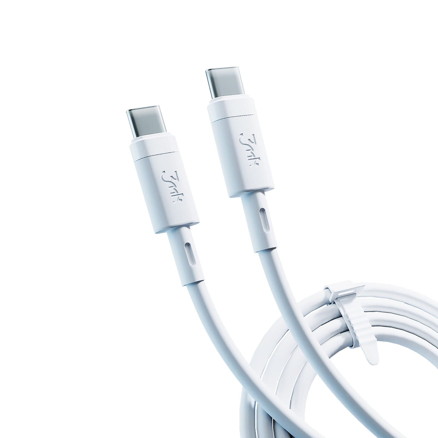 Câble de données et de charge USB-C - USB-C 3MK Hyper Silicone, 60W, 1m, Blanc