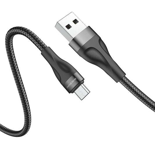 Câble de données et de chargement USB-A - microUSB Borofone BX61, 18W, 1m, noir