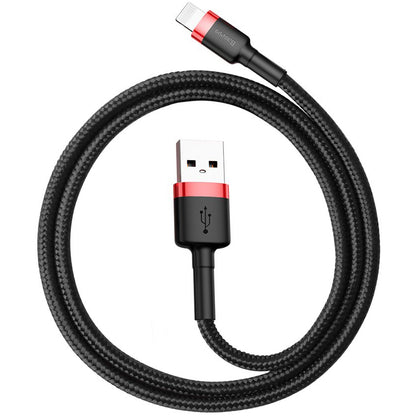 Câble de données et de chargement USB-A - Lightning Baseus Cafule, 18W, 0.5m, Rouge CALKLF-A19