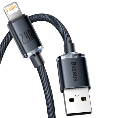 Baseus Crystal Shine USB-A - Lightning Data and Charging Cable, 20W, 1.2m, Black