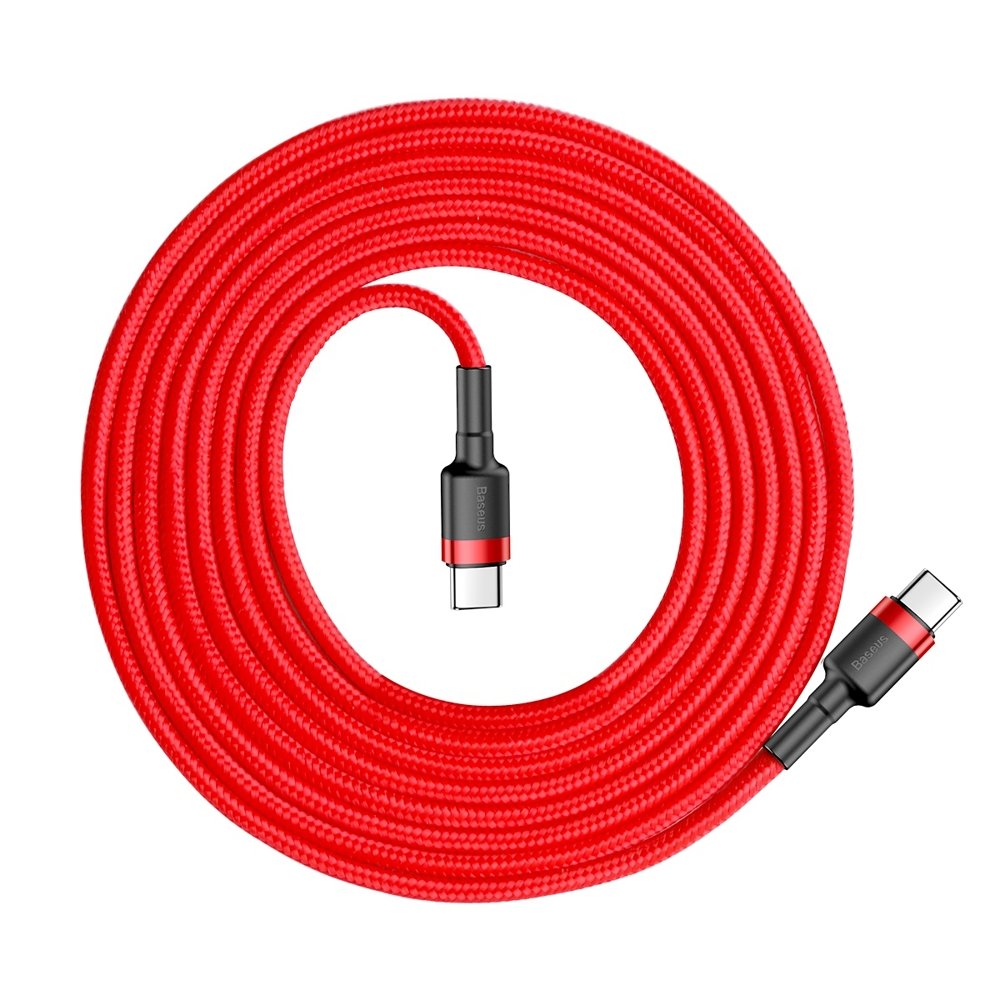 Câble de données et de charge USB-C - USB-C Baseus Cafule, 60W, 2m, Rouge CATKLF-H09