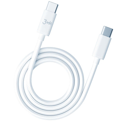 Câble de données et de charge USB-C - USB-C 3MK Hyper, 100W, 2m, Blanc