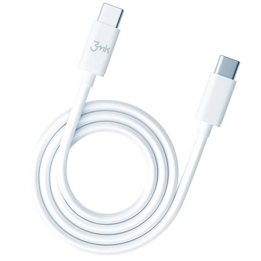 Câble de données et de charge USB-C - USB-C 3MK Hyper, 100W, 2m, Blanc