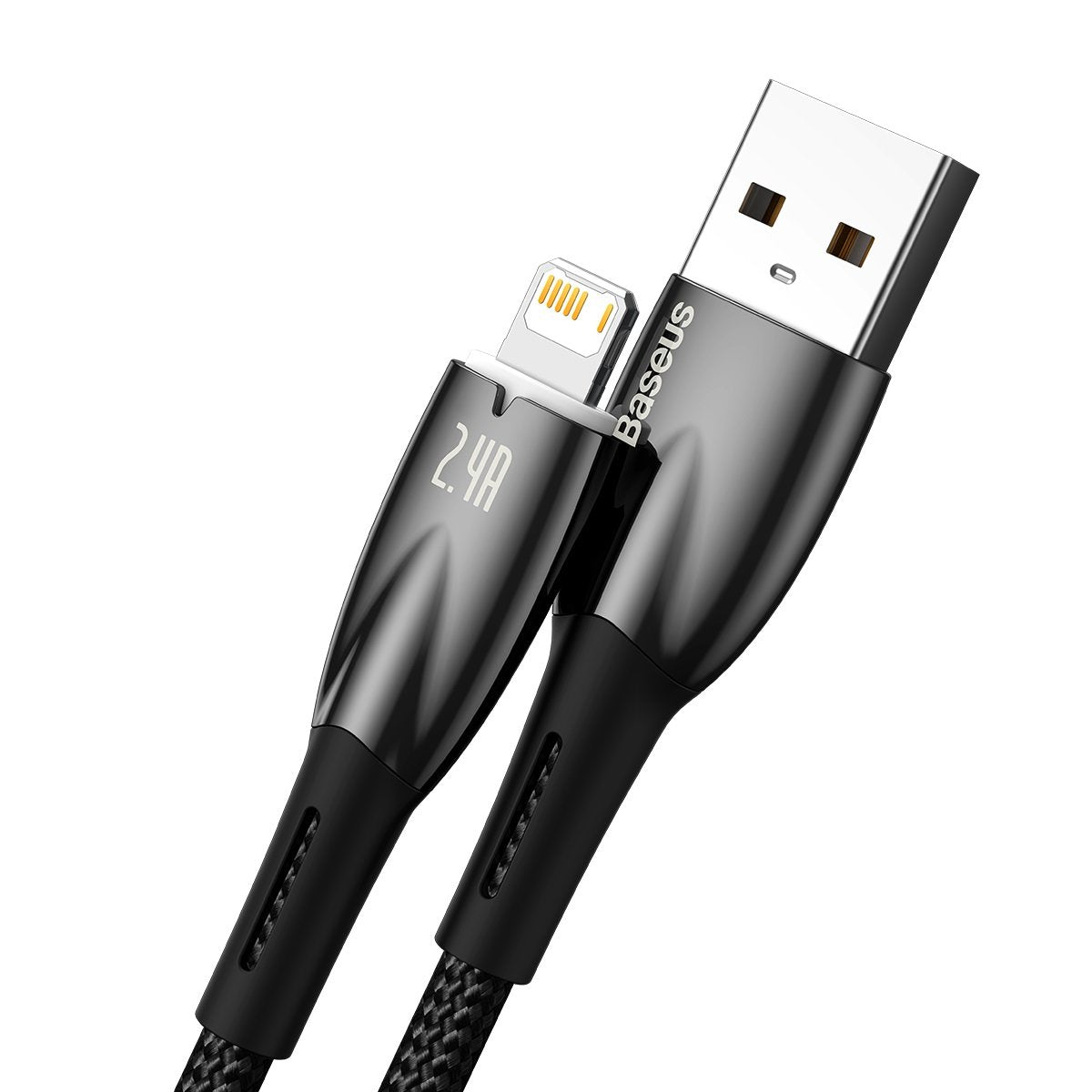 Baseus Glimmer Series USB-A - Lightning Data and Charging Cable, 20W, 2m, noir 