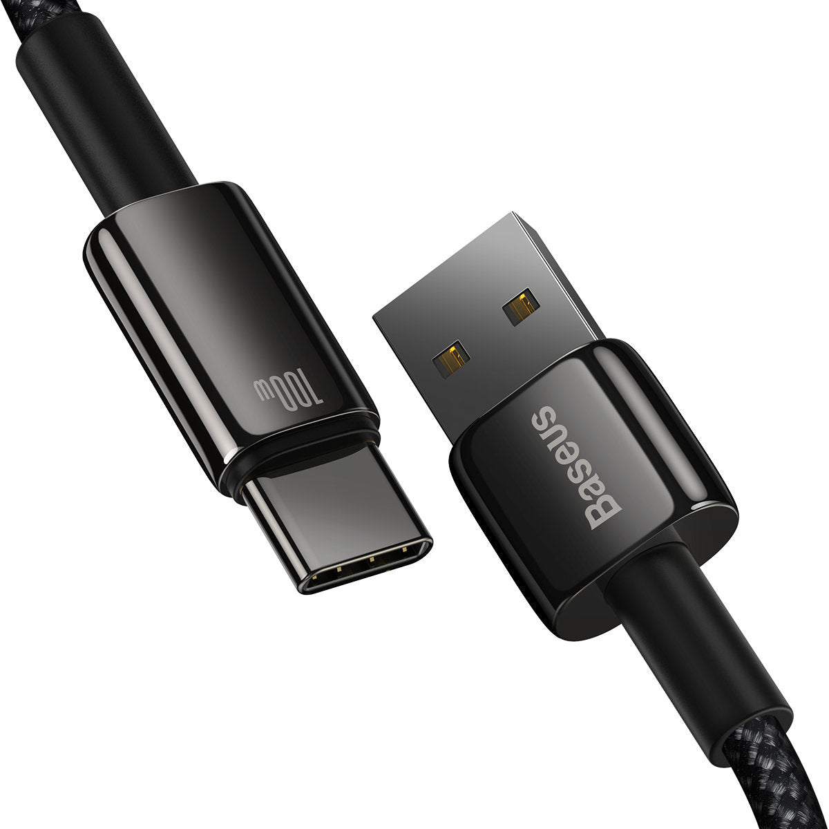 Câble de données et de charge USB-A - USB-C Baseus Tungsten Tungsten Gold, 100W, 1m, noir CAWJ000001 