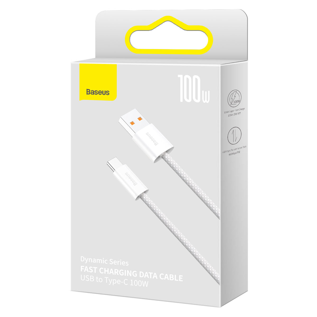 Câble de Données et de Charge USB-A - USB-C Baseus Dynamic Series, 100W, 1m, Blanc CALD000602