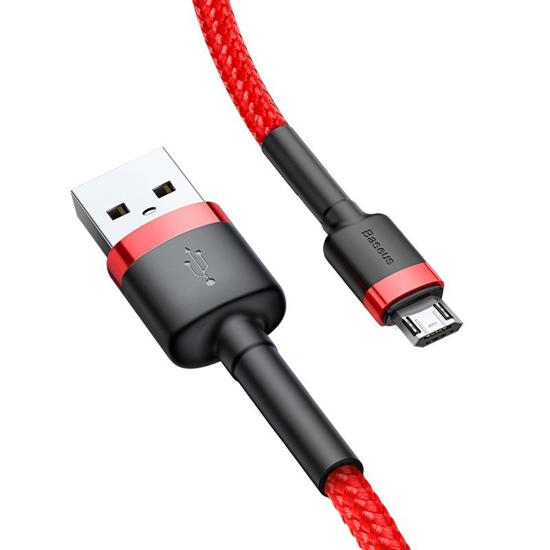 Câble de données et de chargement USB-A - microUSB Baseus Cafule, 18W, 1m, Rouge CAMKLF-B09