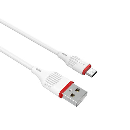 Câble de données et de charge USB-A - microUSB Borofone Enjoy BX17, 18W, 1m, blanc 