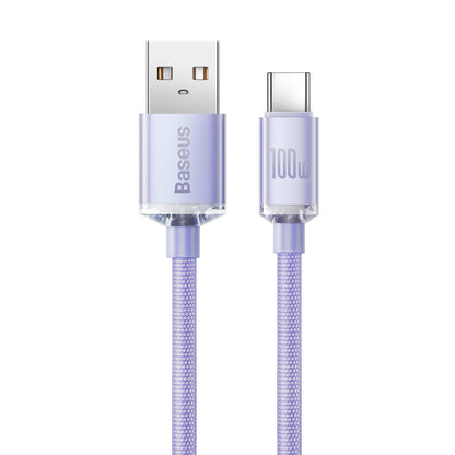 USB-A à USB-C Baseus Crystal Shine Series, 100W, 1.2m, Purple CAJY000405 