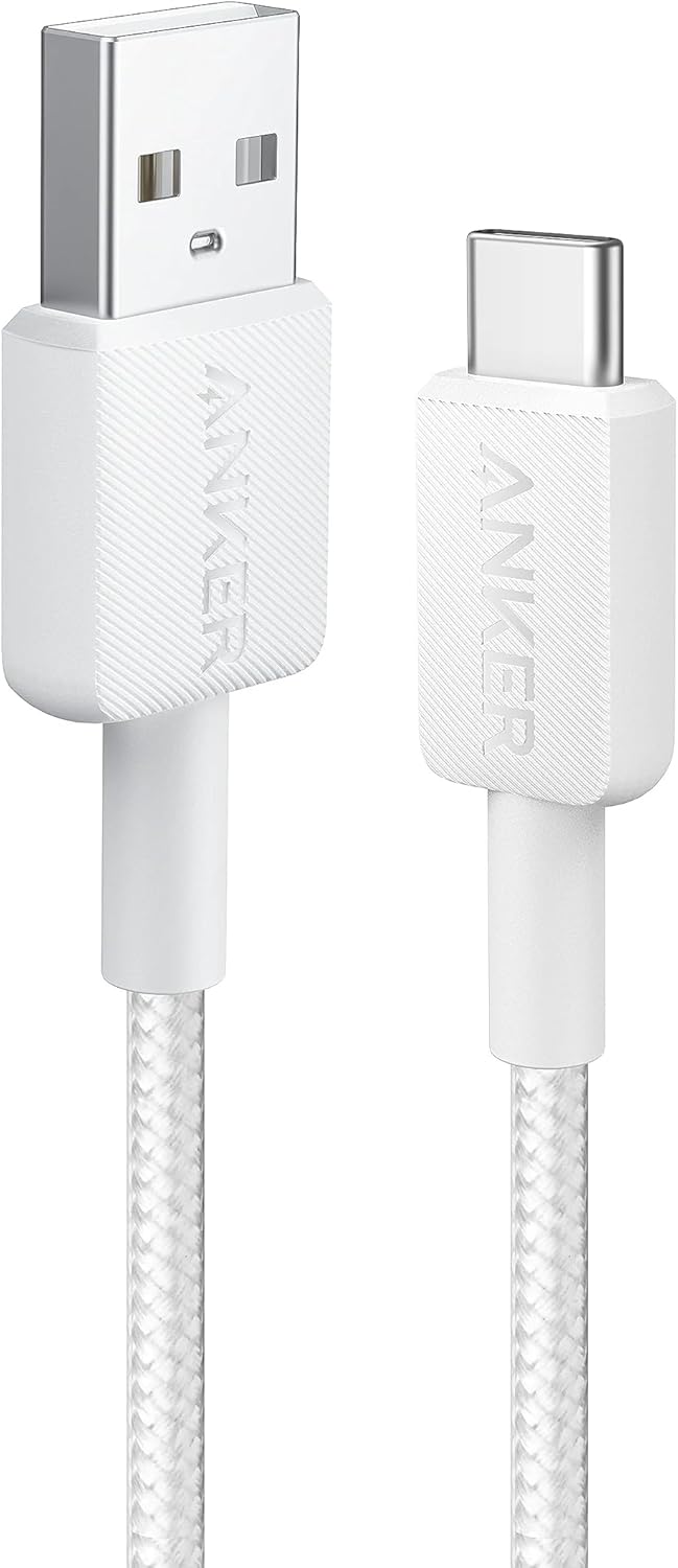 Câble de données et de charge USB-A - USB-C Anker 322, 18W, 0.9m, Blanc A81H5G21 