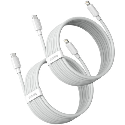 Baseus Simple Wisdom USB-C - Lightning Data and Charging Cable Simple Wisdom, 20W, 1.5m, Set 2 pieces, White 