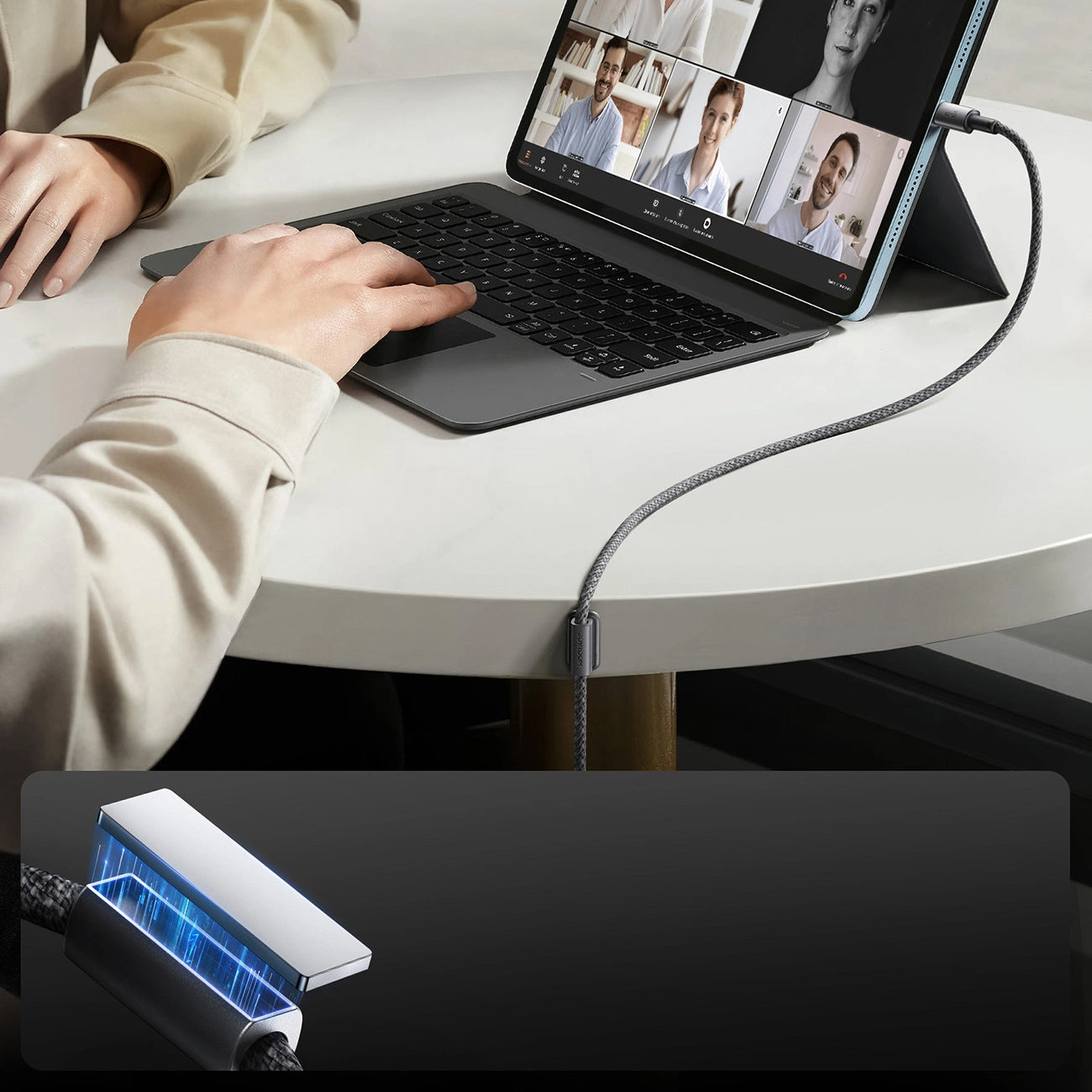 Câble de Données et de Charge USB-A - USB-C Joyroom S-A50, 60W, 1.2m, Gris