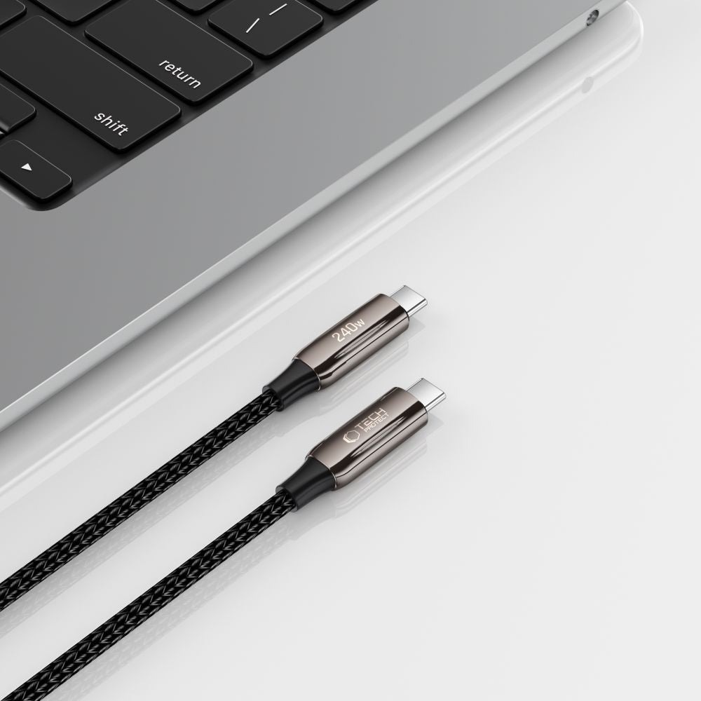 Câble de Données et de Charge USB-C - USB-C Tech-Protect UB10T Ultraboost, 240W, 1m, Noir
