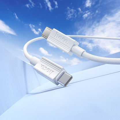 Câble de Données et de Charge USB-C - USB-C HOCO X107, 60W, 1m, Blanc