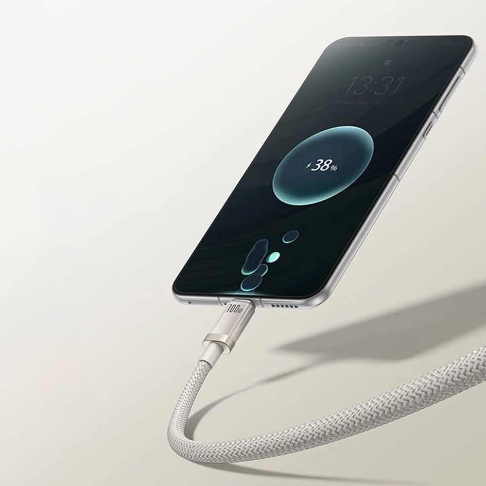 Câble de Données et de Charge USB-A - USB-C Baseus Titanium, 100W, 1m, Argenté P10378102G21-00