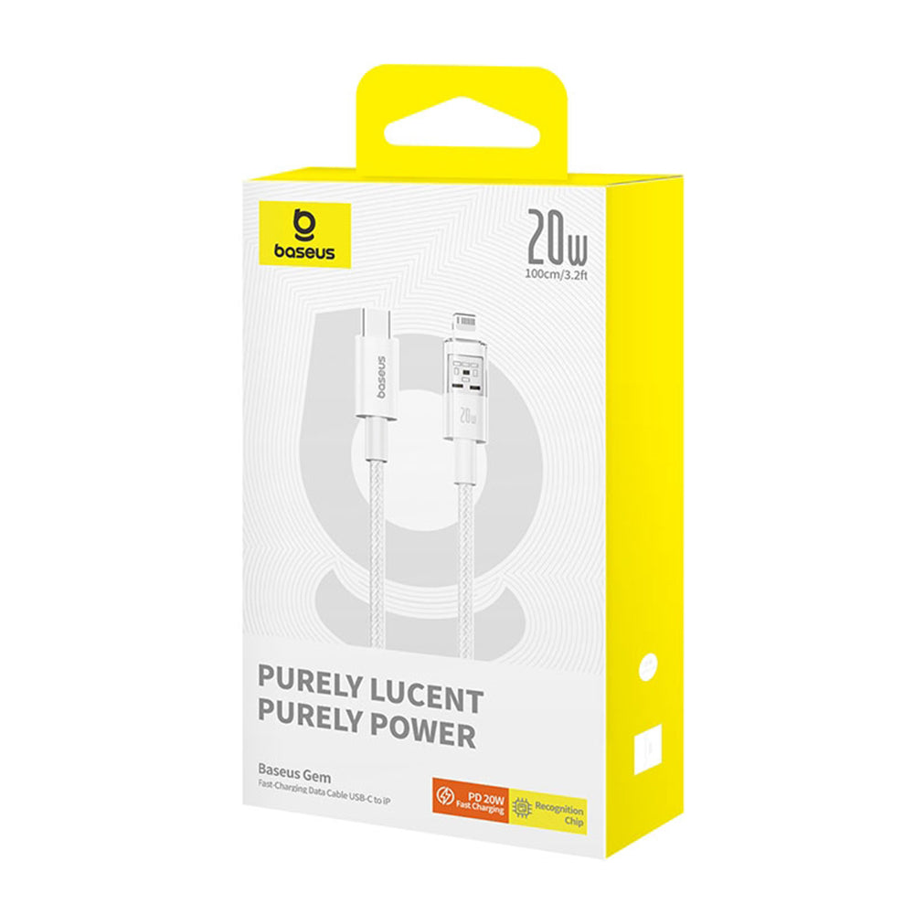 Câble de Données et de Charge USB-C - Lightning Baseus Gem, 20W, 1m, Blanc P10373001211-00