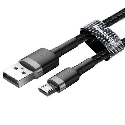 Câble de Données et de Charge USB-A - microUSB Baseus Cafule, 18W, 2m, Gris CAMKLF-CG1