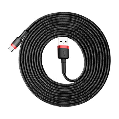 Câble de Données et de Charge USB-A - USB-C Baseus Cafule, 18W, 3m, Rouge CATKLF-U91