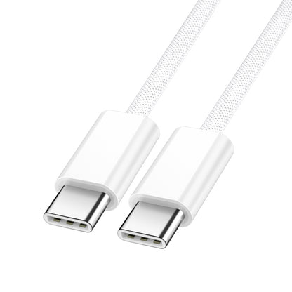 Câble de Données et de Charge USB-C - USB-C BWOO BO-X284, 60W, 2m, Blanc