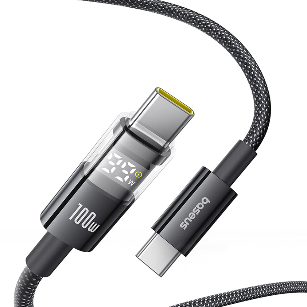 Câble de Données et de Charge USB-C - USB-C Baseus Display 2, 100W, 1m, Noir P10382702121-00