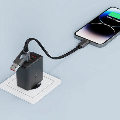 Câble de Données et de Charge USB-C - USB-A / USB-C Acefast C13-05, 60W, 0.2m, Noir