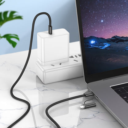 Câble de Données et de Charge USB-C - Lightning / USB-C Borofone BX104 Primo 2in1, 60W, 1m, Noir