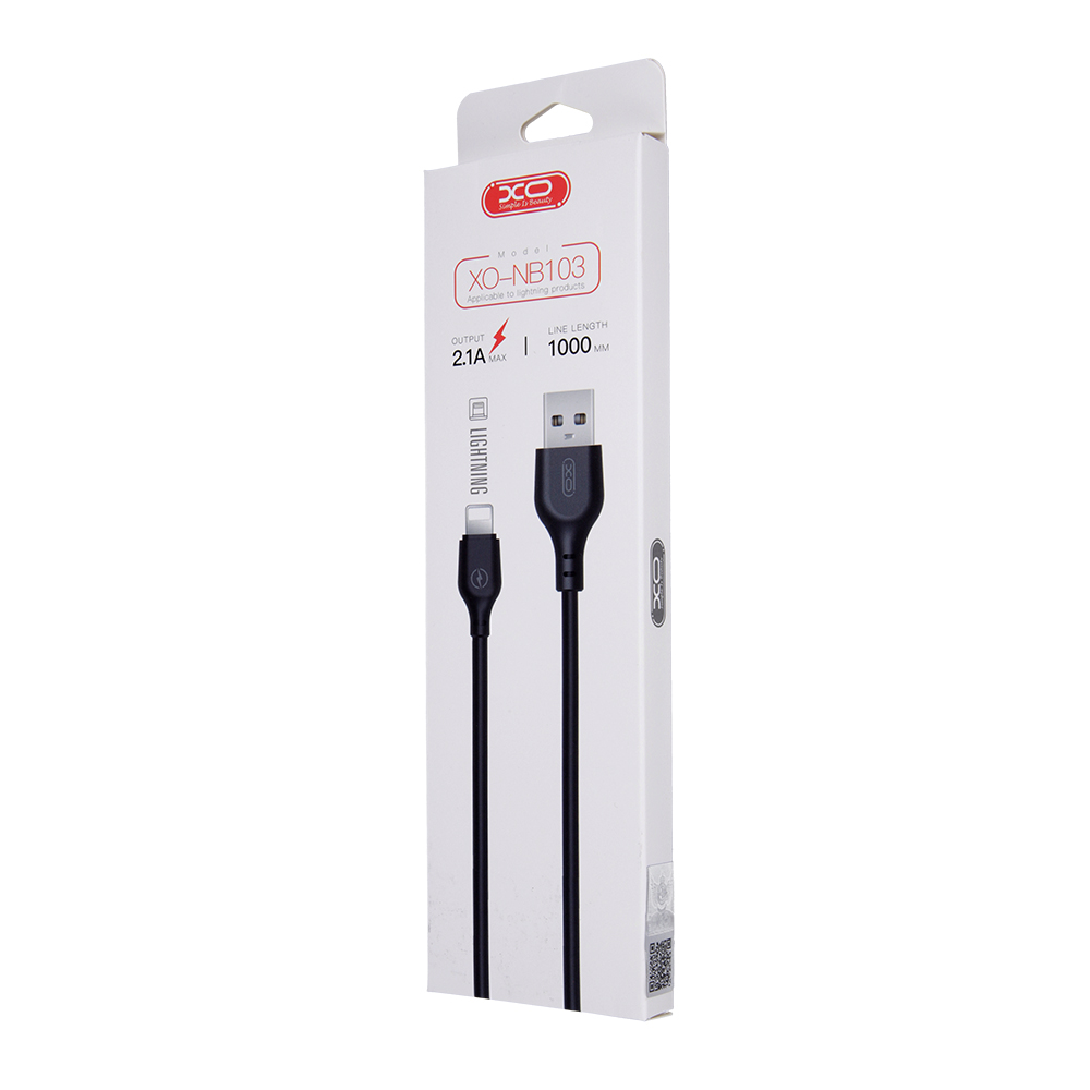 Câble de Données et de Charge USB-A - Lightning XO Design NB103, 18W, 1m, Noir
