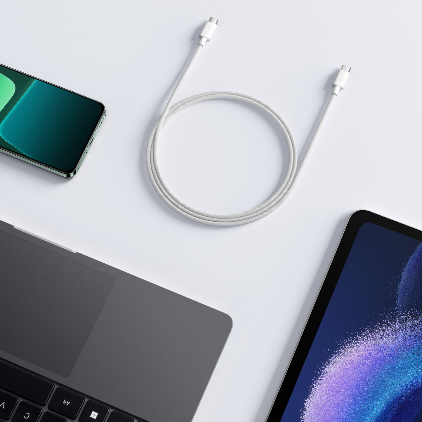 Câble de Données et de Charge USB-C - USB-C Xiaomi, 60W, 1m, Blanc BHR0878GL