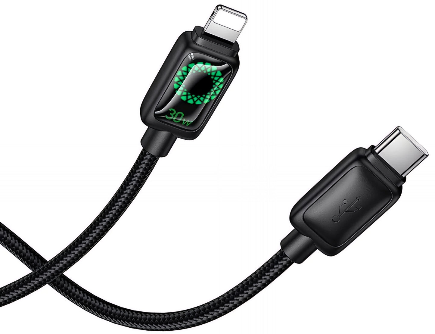 Câble de données et de charge USB-C - Lightning HOCO U146, 30W, 1.2m, Noir