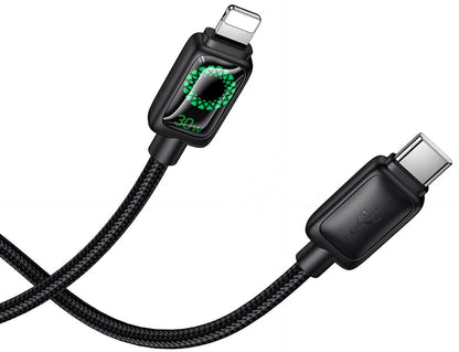 Câble de données et de charge USB-C - Lightning HOCO U146, 30W, 1.2m, Noir