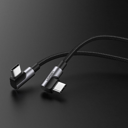 Câble de Données et de Charge USB-C - USB-C UGREEN US323 Angled, 60W, 2m, Noir