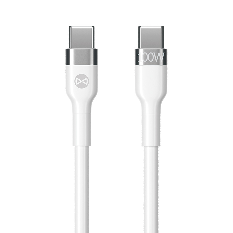 Câble de Données et de Charge USB-C - USB-C Forever Flexible, 100W, 2m, Blanc