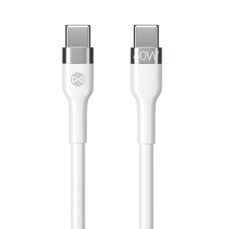 Câble de Données et de Charge USB-C - USB-C Forever Flexible, 60W, 2m, Blanc