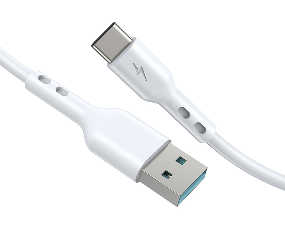 Câble de Données et de Charge USB-A - USB-C BWOO X172C, 60W, 1m, Blanc