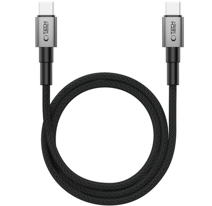 Câble de Données et de Charge USB-C - USB-C Tech-Protect Ultraboost DNA MagTwist, 100W, 1m, Gris