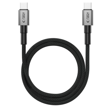 Câble de Données et de Charge USB-C - USB-C Tech-Protect Ultraboost DNA MagTwist, 100W, 2m, Gris