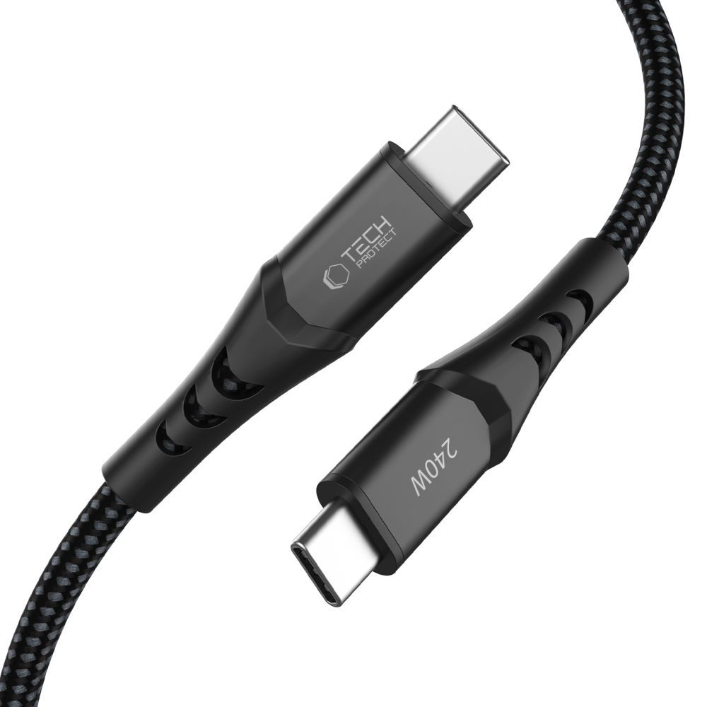 Câble de données et de charge USB-C - USB-C Tech-Protect UB11T Ultraboost, 240W, 1m, Noir